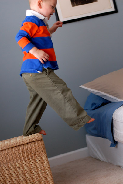 Older pic of Will jumping off of his toybox (about 10 months ago)